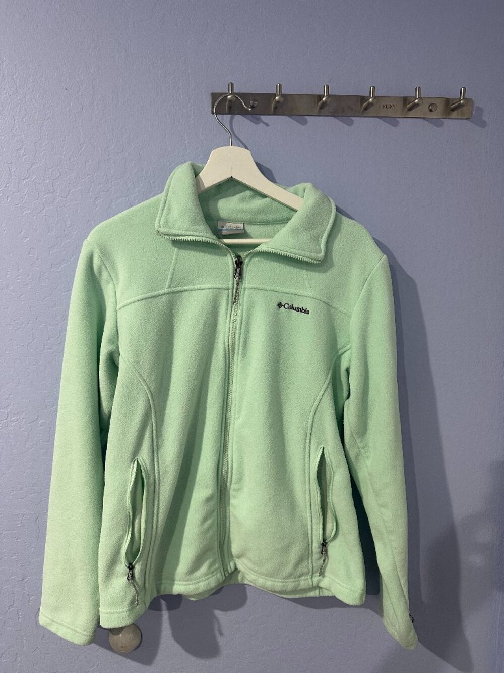 Large Columbia Fleece Mint Green Zip Up